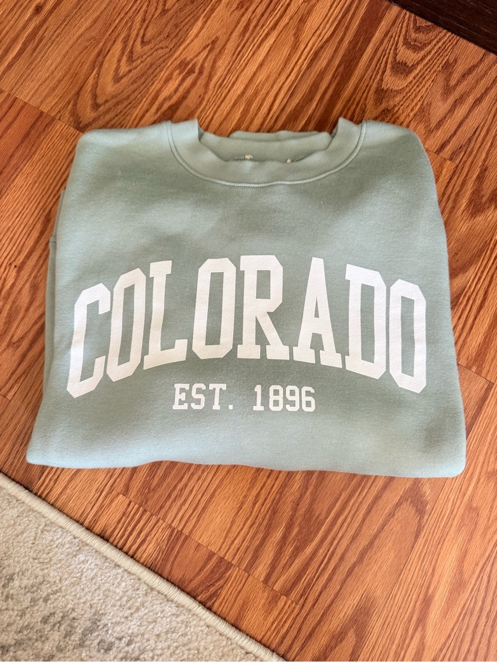 Colorado Logo Crewneck Sweater in Sage Green